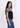 Grey-black boxy crop top, angled front view