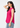 Hot pink sleeveless pintuck top, angled front view