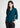 Woman wearing ink blue textured shirt with black trousers