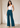 Ink blue wide leg trousers, styled outfit