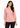 Light pink V-neck top for women in textured fabric