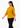 Mustard gold V-neck top, three-quarter side view