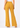 Mustard gold wide leg trousers, back view