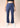 Navy flare pants, front view