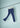 Navy flare pants, on a hanger