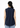 Navy sleeveless mandarin collar top, back view