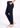 Navy straight pants, angled side view, hand in pocket