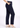 Navy cotton straight pants for women, side view