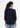 Navy V-neck top for women, back view