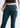 Ocean blue bootcut pants, waistband close-up