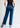 Ocean blue wide leg trousers for women, back view