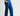 Ocean blue cotton trousers for women, wide leg
