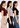 Three ribbed crop tops on models, angled back view