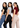 Three ribbed crop tops on models, side view