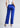 Royal blue cotton trousers, back view