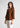 Rust textured shirt top, angled front view