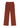 Rusty brown pintuck trousers laid flat, no model