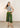 Sage green cotton capri, full-length view