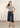 Smokey grey cotton capri, full-length view