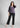 Smoky lavender shirt with black trousers, full-length office look