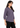 Smoky lavender V-neck top, three-quarter side view