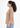 Soft beige V-neck top for women, side view