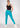 Teal blue cotton legging, full-length view