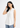 White sleeveless pintuck top, angled front view
