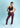 Wine flare pants, full-length view